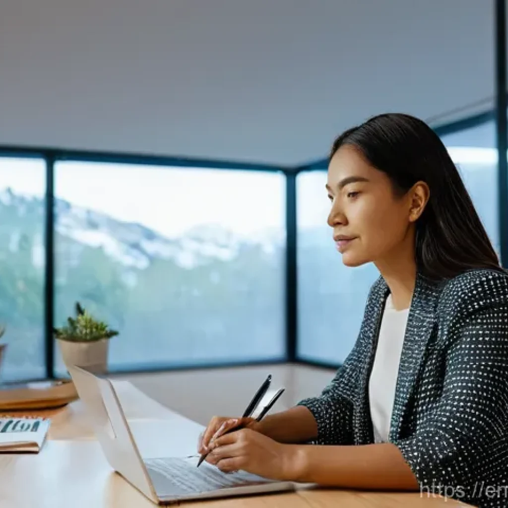 원격근무에서의 업무 우선 순위 설정 방법 - **Prompt:** A diverse professional, a woman in her late 20s to early 30s, dressed in smart casual at...