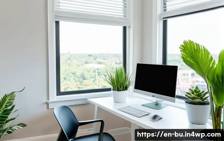 원격근무 생산성을 높이기 위한 솔루션 탐색 - A modern home office setup featuring an ergonomic chair with adjustable lumbar support, a clean whit...